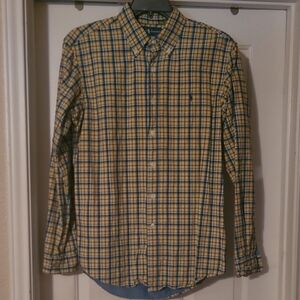 Polo Ralph Lauren Yellow and Blue Checkered Men's Shirt